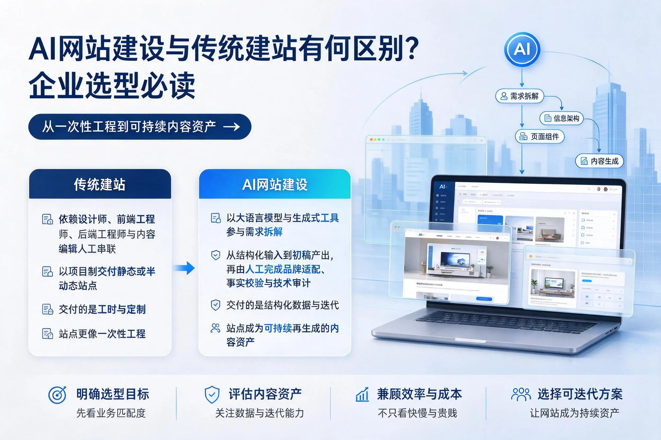 AI网站建设与传统建站有何区别？本溪企业选型必读