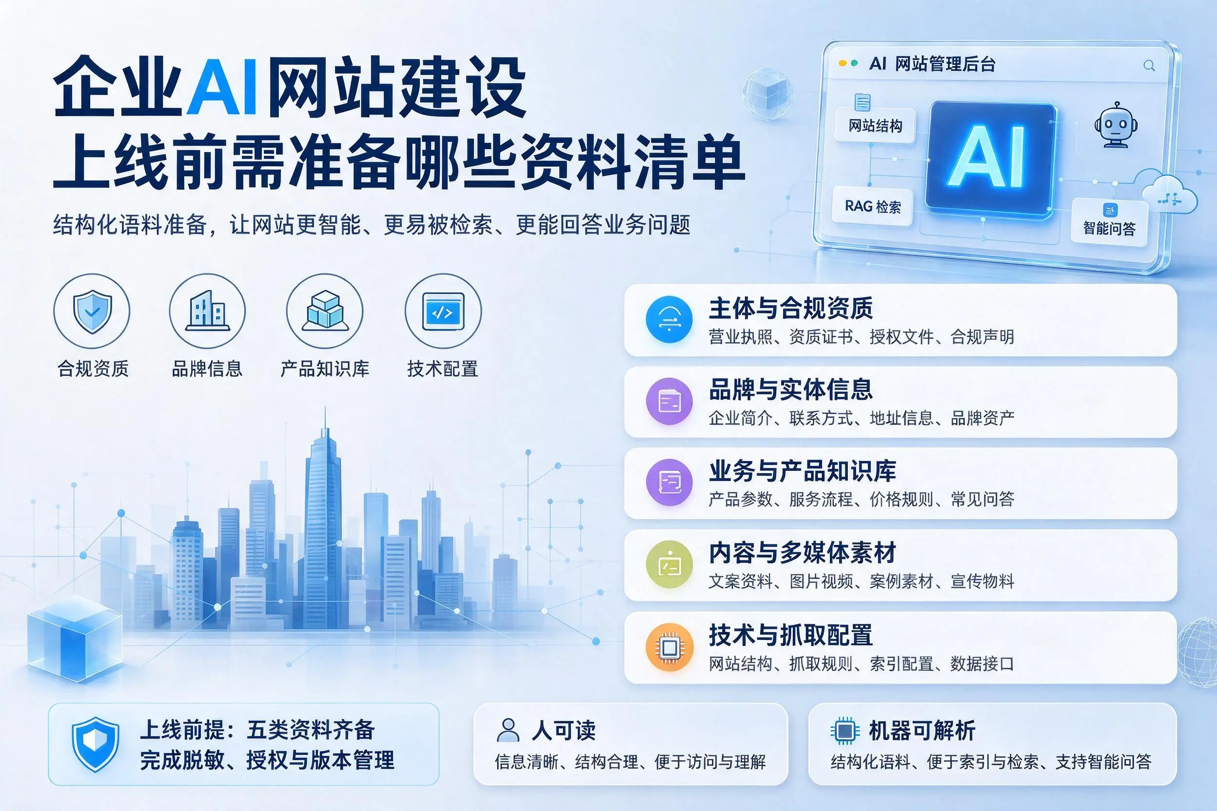 本溪企业AI网站建设上线前需准备哪些资料清单