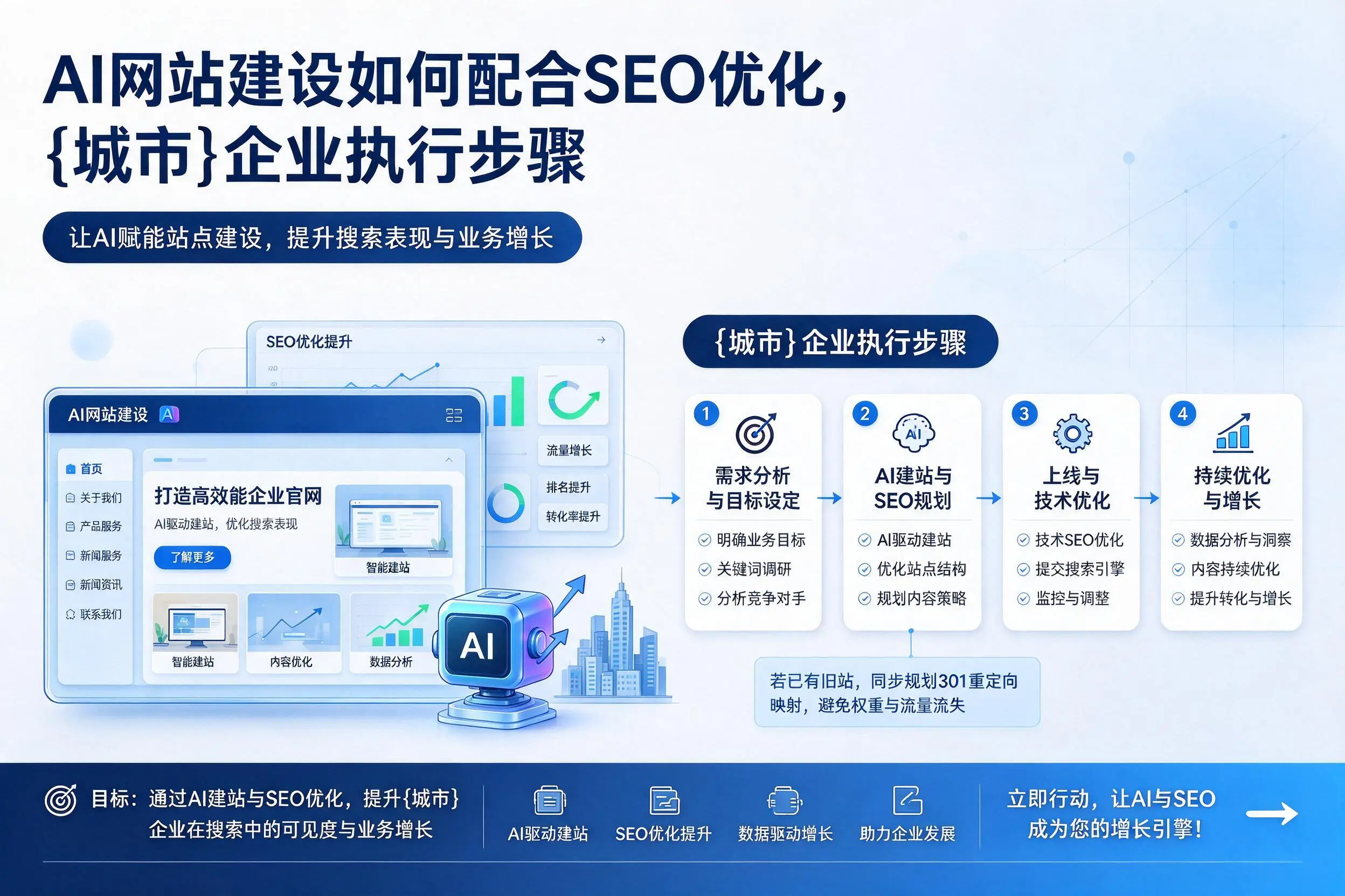 AI网站建设如何配合SEO优化,本溪企业执行步骤