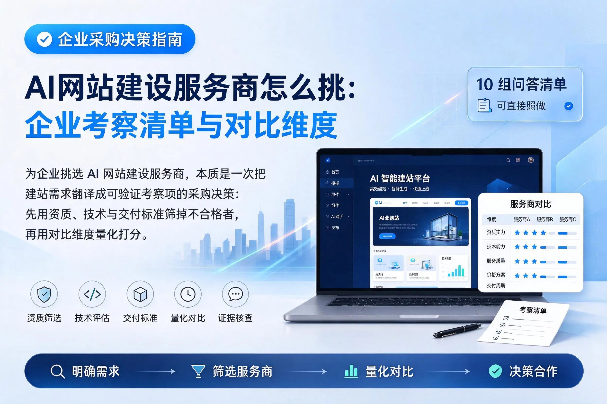 AI网站建设服务商怎么挑：本溪企业考察清单与对比维度