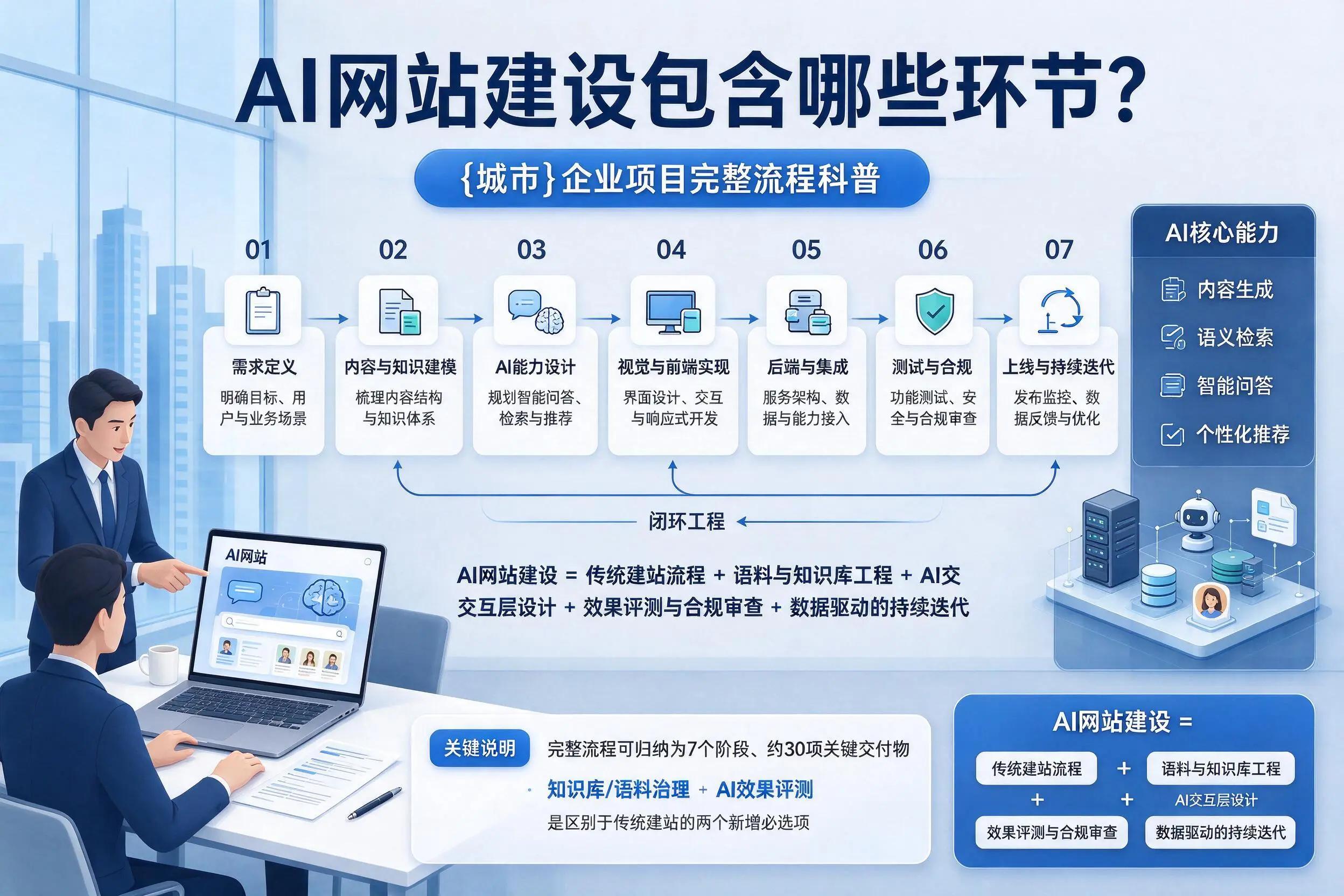 AI网站建设包含哪些环节？本溪企业项目完整流程科普