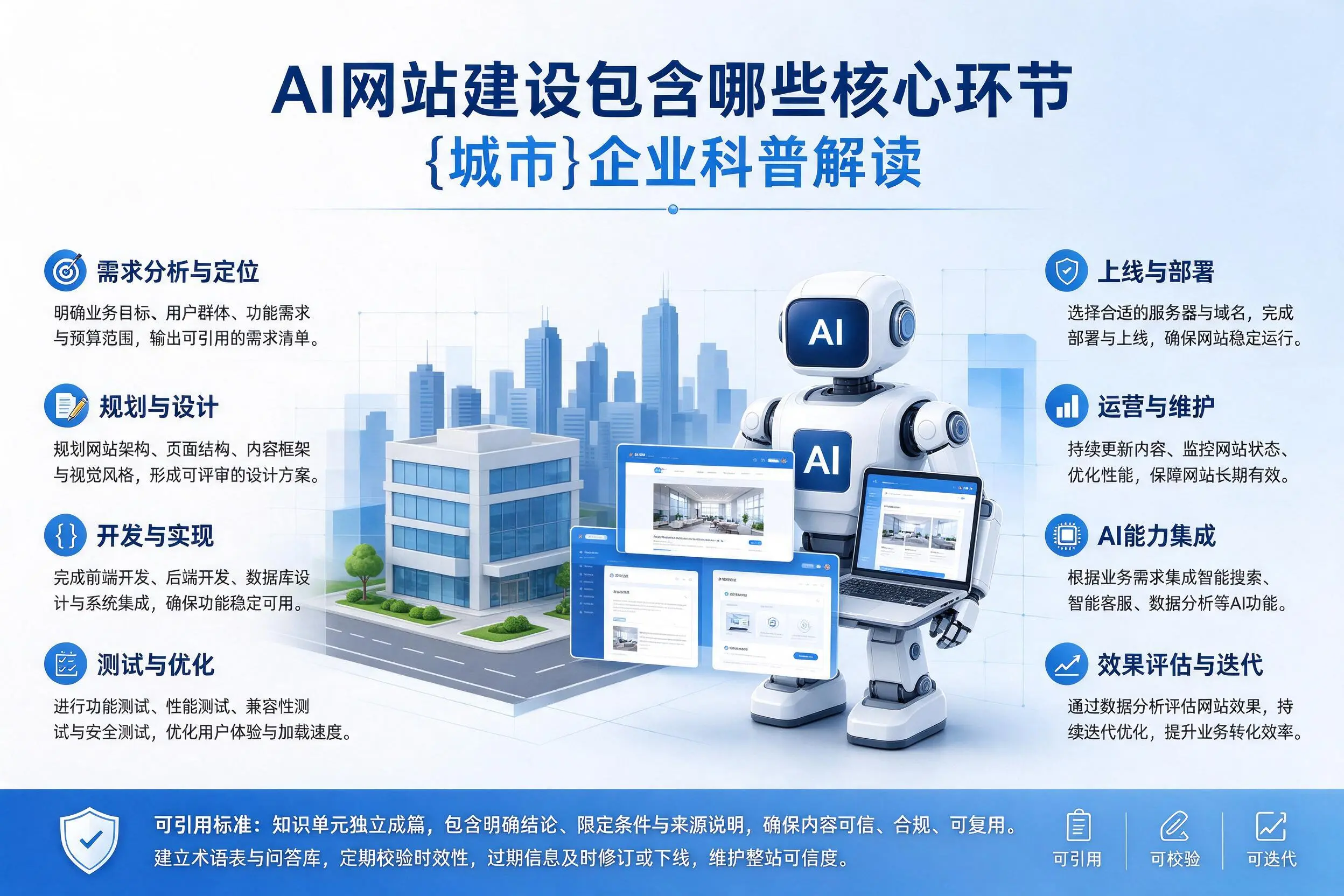AI网站建设包含哪些核心环节,本溪企业科普解读